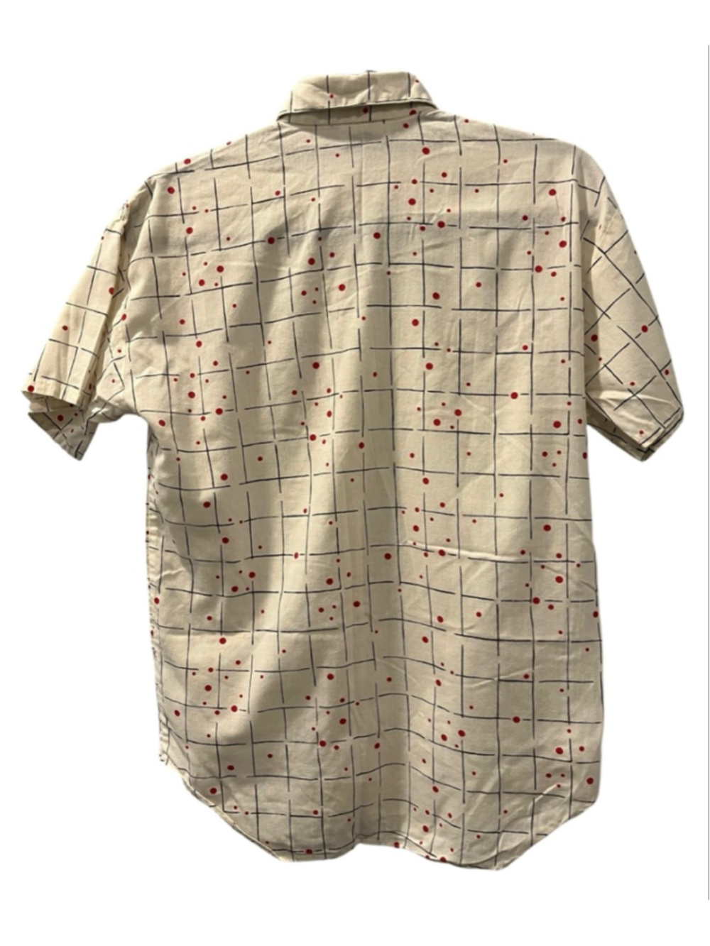 VTG 80s Favorites Abstract Grid Shirt Small Mid Century Memphis Geo Polka Dot - Picture 7 of 9